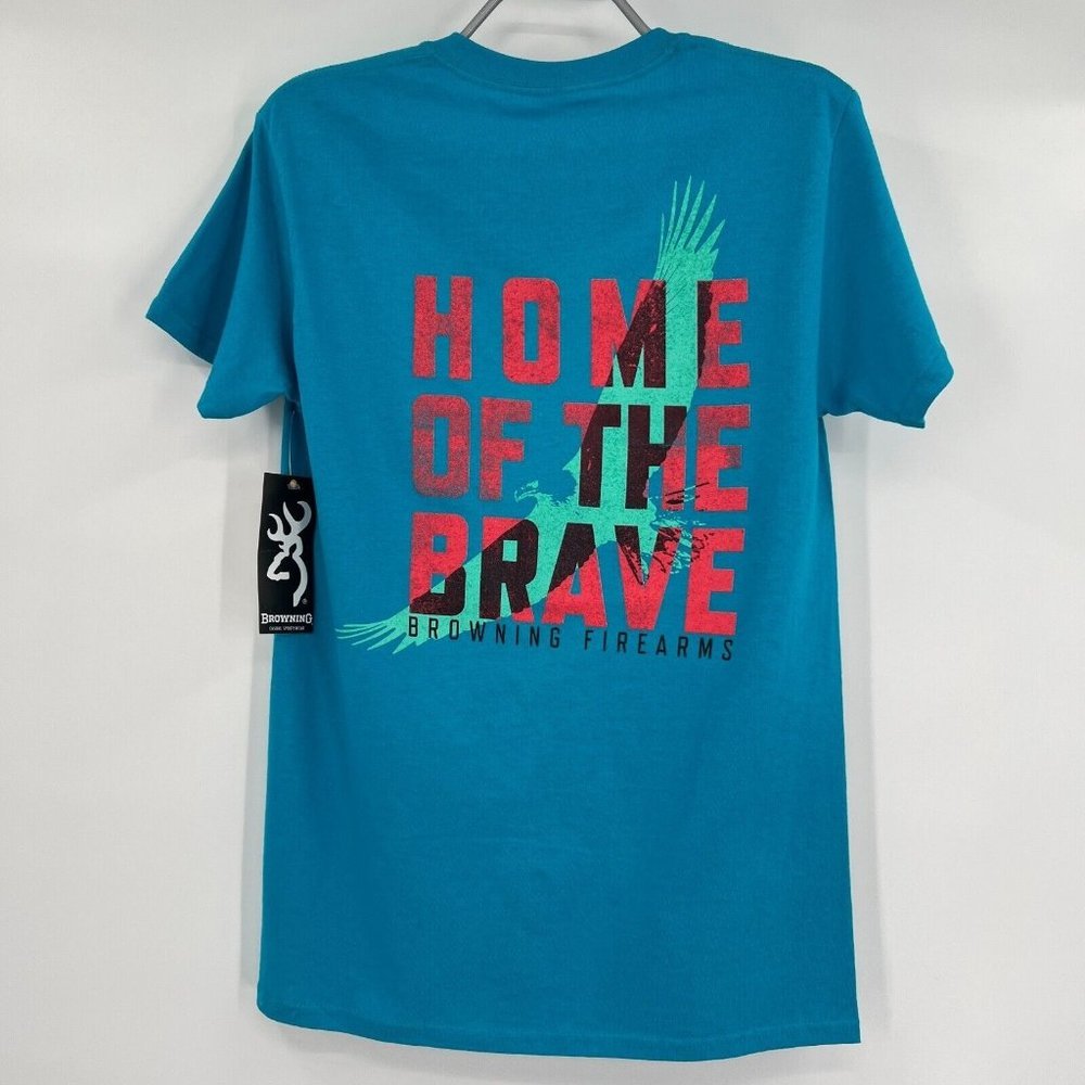 Browning Women's Short Sleeve Graphic T-Shirt Turquoise Blue sz S Small NWT
